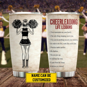 Personalized Cheerleading Girl Life Lessons Tumbler - Gift For Cheerleading Lovers