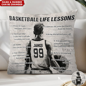 Personalized Basketball Life Lessons Pillow-Gift For Basketball Lovers