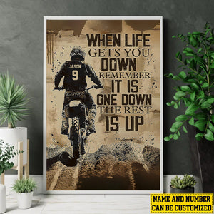 When Life Gets You Down Remember-Personalized Dirt Bike Poster-Gift For Motocross Lovers