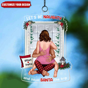 Let's Be Naughty, Couple Gift - 2024 New Release Personalized Window Hanging Suncatcher Ornament