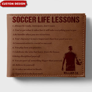 Personalized Soccer Leather Wallet - Gift Soccer Lovers