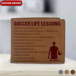 Personalized Soccer Leather Wallet - Gift Soccer Lovers