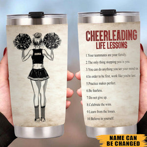 Personalized Cheerleading Girl Life Lessons Tumbler - Gift For Cheerleading Lovers