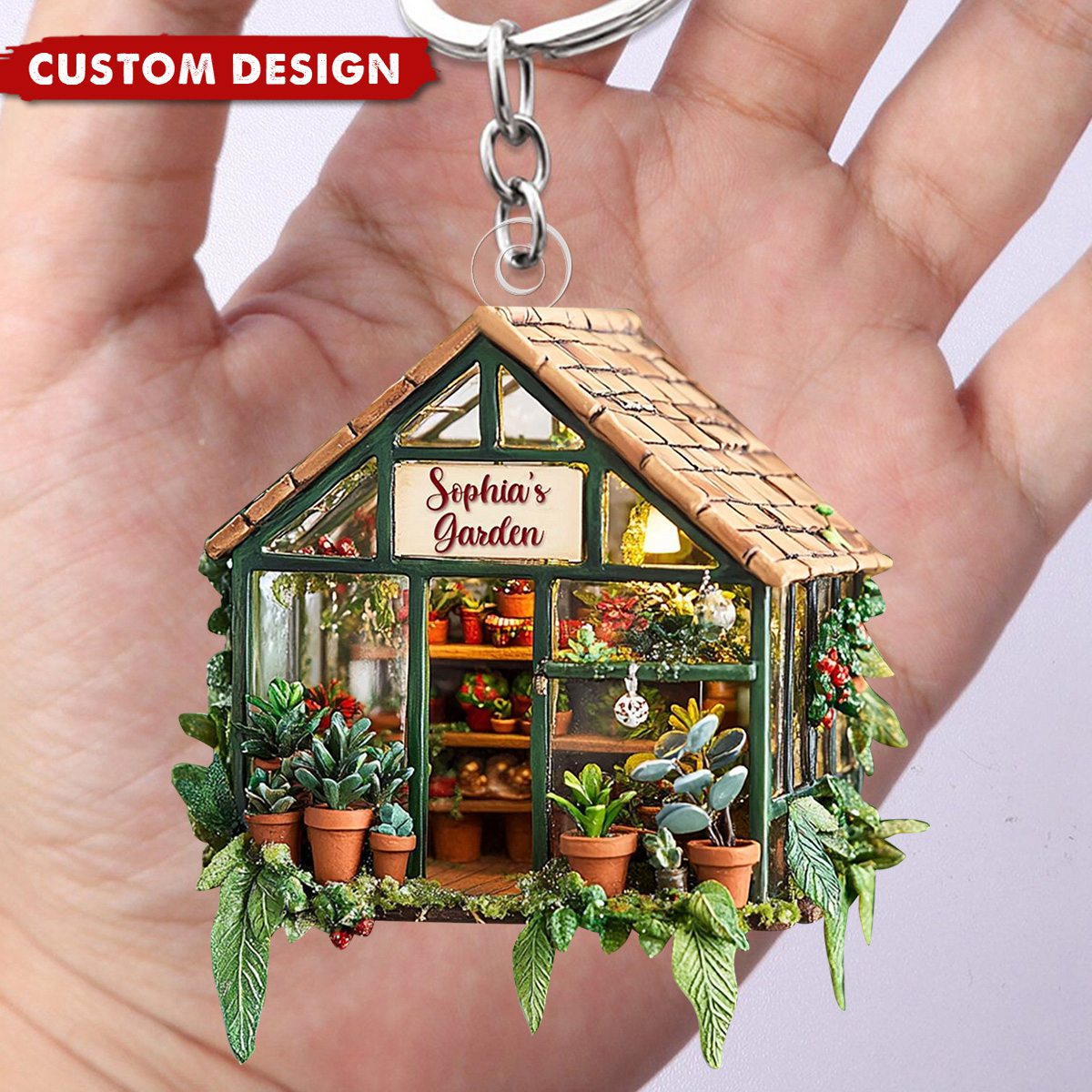 Personalized Greenhouse Garden Keychain-Gifts For Garden Lovers