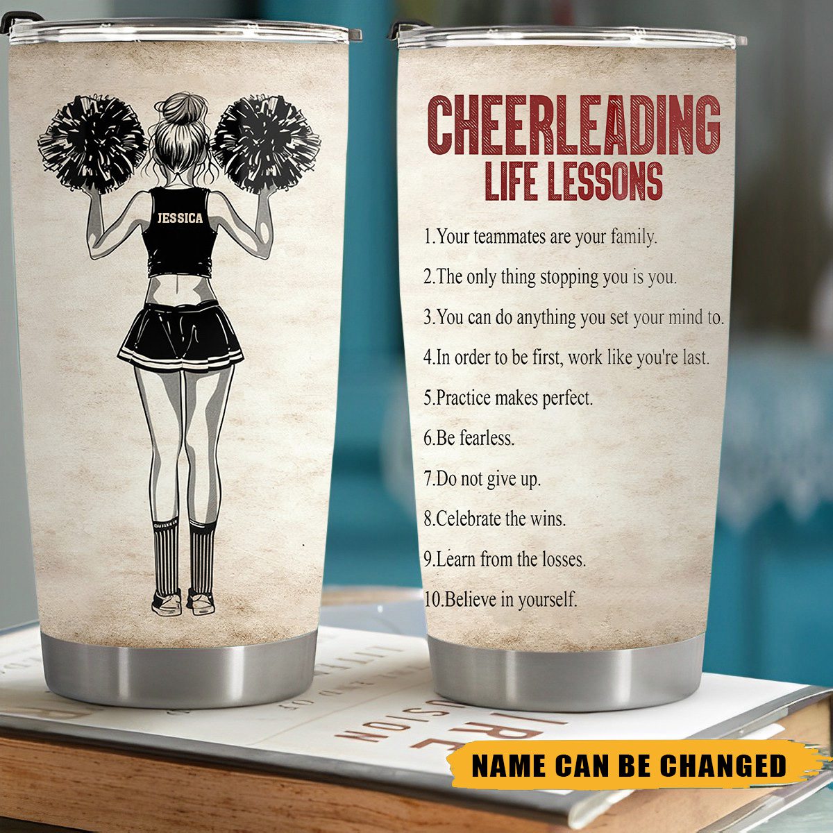 Personalized Cheerleading Girl Life Lessons Tumbler - Gift For Cheerleading Lovers