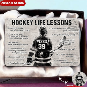 Personalized Hockey Life Lessons Wallet Card - Gift For Hockey Lovers