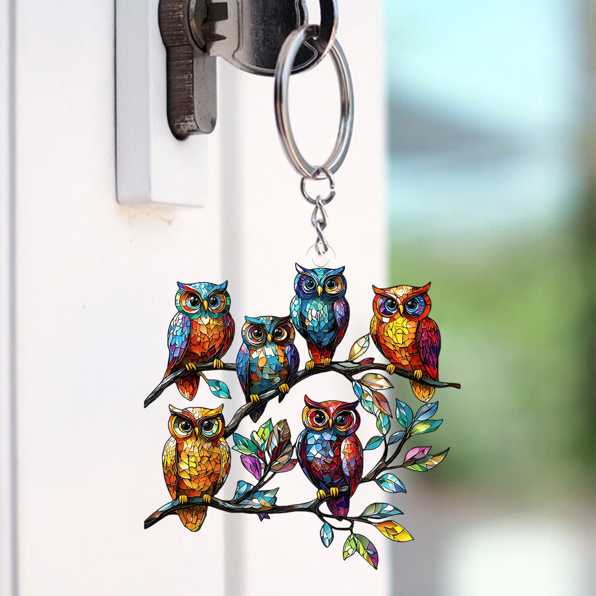 Colorful Owl Keychain-Perfect Gift for Animal Lovers, Friends, Family