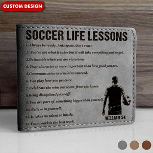 Personalized Soccer Leather Wallet - Gift Soccer Lovers