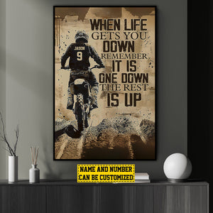 When Life Gets You Down Remember-Personalized Dirt Bike Poster-Gift For Motocross Lovers