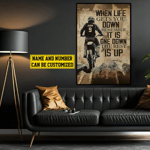 When Life Gets You Down Remember-Personalized Dirt Bike Poster-Gift For Motocross Lovers