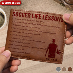 Personalized Soccer Leather Wallet - Gift Soccer Lovers