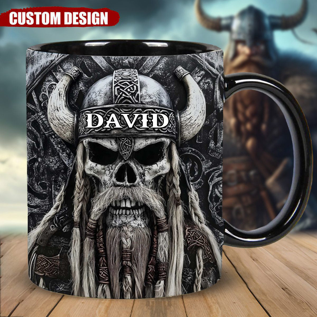 Vikings Skull - Personalized Viking Mug