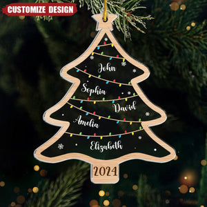 Wish You A Wonderful Christmas - Family Personalized Custom Ornament - Acrylic Custom Shaped - Christmas Gift For Family Members