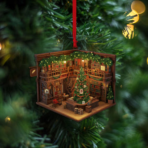 2024 New Release Book Store, Bookshelves Christmas Ornament  Gift For Book Lovers