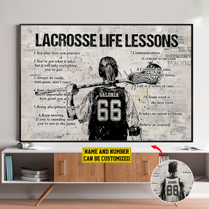 Personalized Lacrosse Life Lessons Poster-Gift For Lacrosse Lovers