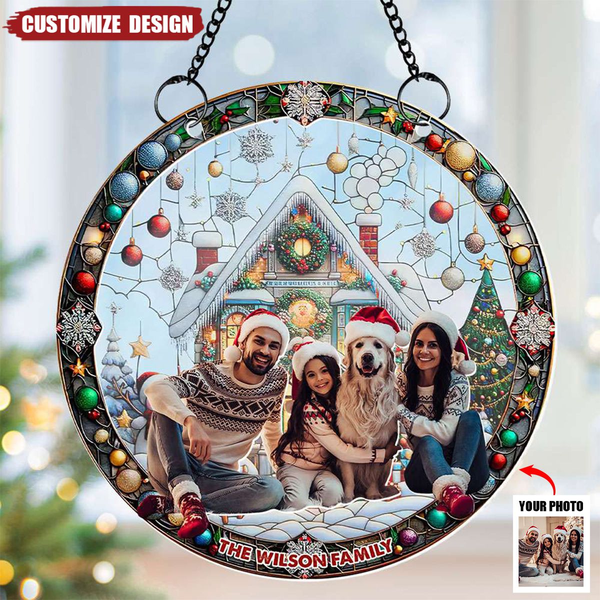 Personalized Photo Gifts For Family Suncatcher Ornament