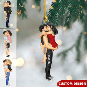 Personalized Couple Kissing Christmas Ornament - Gift For Couples