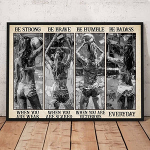 Volleyball Girl Canvas Painting, Inspirational Quotes Volleyball Wall Art Decor, Poster Gift For Volleyball Lovers