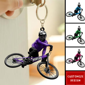 Personalized Mountain Bike Keychain-Gift for Biker-2024 New Release