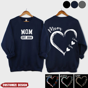 Personalized Mom Grandma Heart  Sweatshirt