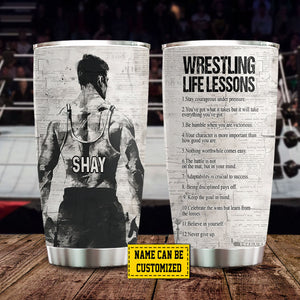 Personalized Wrestling Life Lessons Tumbler - Gift For Wrestling Lovers