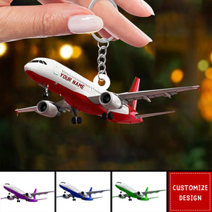 Personalized Airplane Acrylic Keychain - Gift For Pilot - 2024 New Release