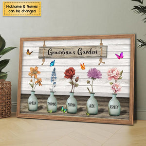 Grandma‘s Garden Birth Month Flowers Personalized Poster, Mother's Day Gift For Grandma, Mom, Auntie