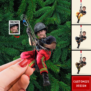 Personalized Photo Christmas Ornament Gift For Firefighter-2024 New Release