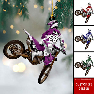 Personalized Motocross Racer Ornament, Gifts For Dirt Bike Player - 2024 New Release