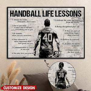 Personalized Handball Life Lessons Poster-Gift For Handball Lovers