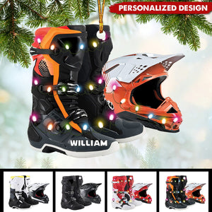 Personalized Motocross Boots Helmet Ornament