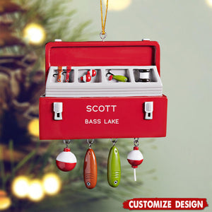 Personalized Fishing Tackle Box Christmas Ornament -  Gift For Fishing Lovers