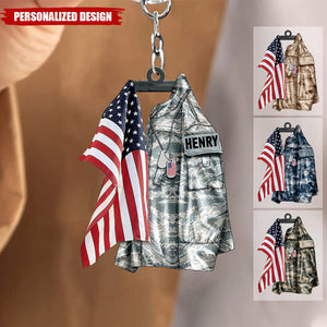 U.S Airforce/Navy/Army Keychain-Personalized Acrylic Keychain