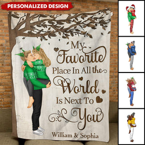 2024 New Release My Favorite Place In All The World - Personalized Blanket-Gift For Couple