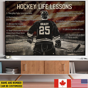 Personalized American/Canada Hockey Life Lessons Poster-Gift For Hockey Lovers