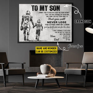 To My Son Love You For The Rest Of Mine-Personalized Poster-Gift For Football Lovers, Gift For Son From Dad