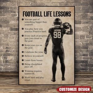 Personalized Football Life Lessons Poster- Gift For Football Lovers