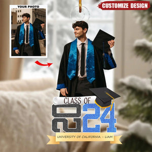 Personalized Photo Acrylic Ornament - Class Of 2024 Graduation Gift