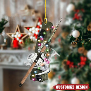 Personalized Fishing Tools Christmas Xmas Tree 3D Ornament