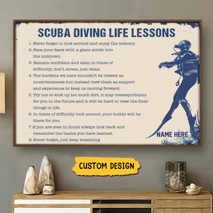 Personalized Scuba Diving Life Lessons Poster-Gift For Diving Lovers