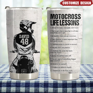 Personalized Motocross Life Lessons Tumbler - Gift For Motocross Lovers