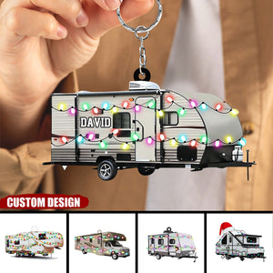 Personalized Camping Car Keychain - Gifts For Camping Lovers