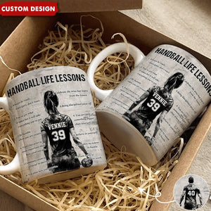 Personalized Handball Life Lessons Mug - Great Gift For Handball Lovers