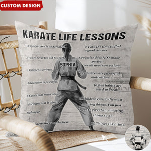 Personalized Karate Life Lessons Pillow - Gift For Karate Lovers