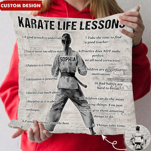 Personalized Karate Life Lessons Pillow - Gift For Karate Lovers