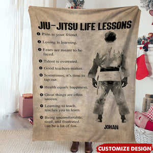 Personalized Jiu Jitsu Life Lessons Blanket - Gift For Jiu Jitsu Lovers