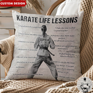 Personalized Karate Life Lessons Pillow - Gift For Karate Lovers