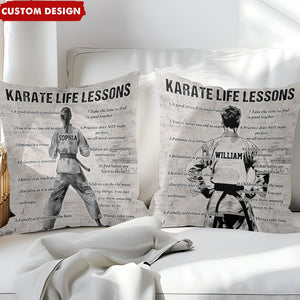 Personalized Karate Life Lessons Pillow - Gift For Karate Lovers