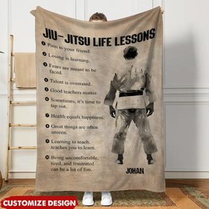 Personalized Jiu Jitsu Life Lessons Blanket - Gift For Jiu Jitsu Lovers