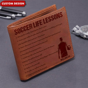 Personalized Soccer Leather Wallet - Gift Soccer Lovers